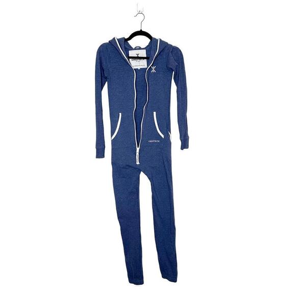 Onepiece Onesie Zipper Hooded Jumpsuit Women's Blue Size XS - Picture 3 of 6